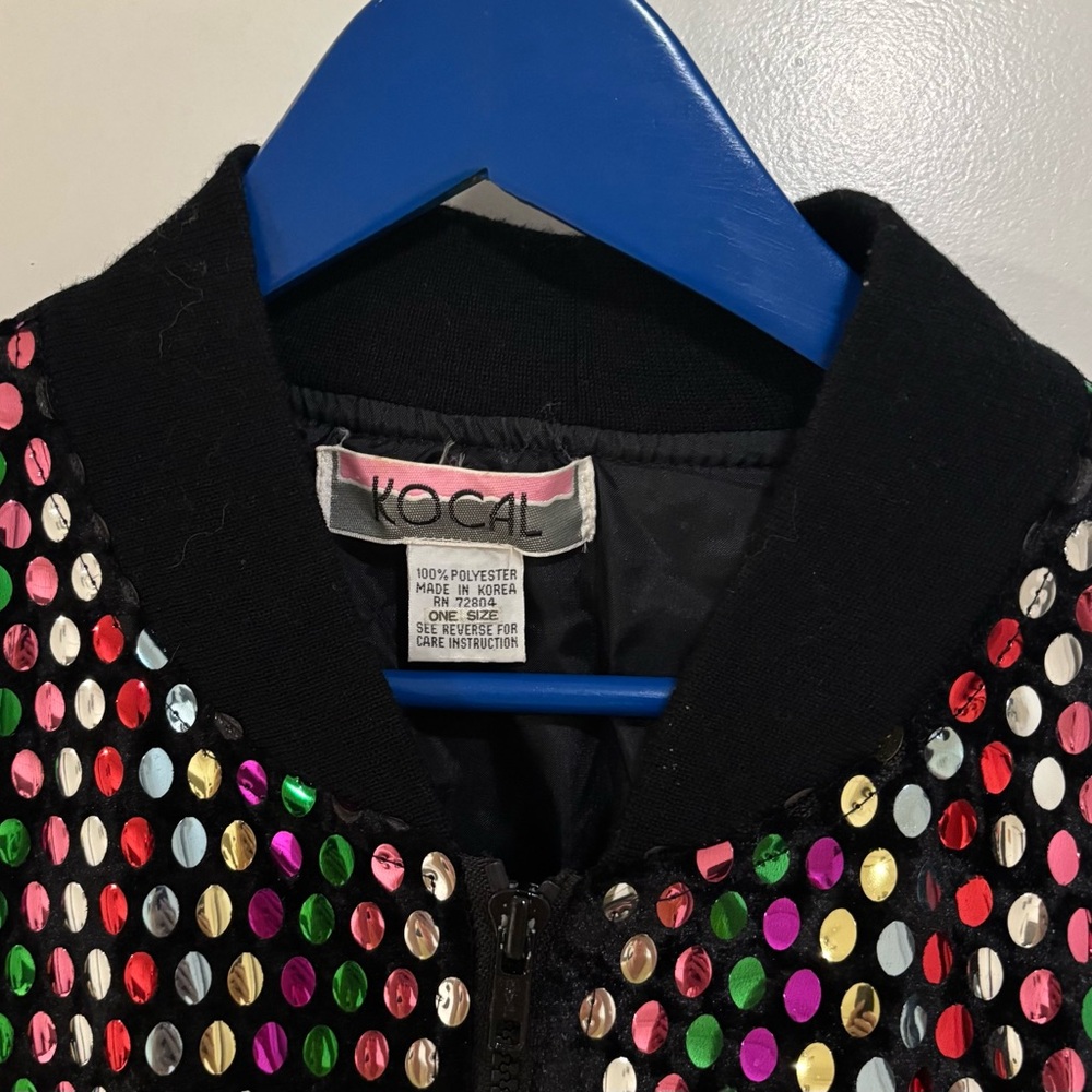 Multicolor Sequin bomber Jacket - Picture 3 of 5
